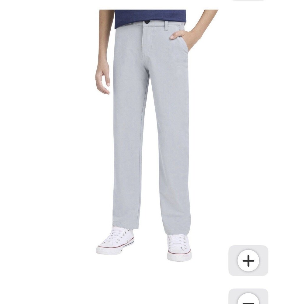 Hurley Boys Youth Performance Chino Pants Gray Stretch Size L 14/16 NEW